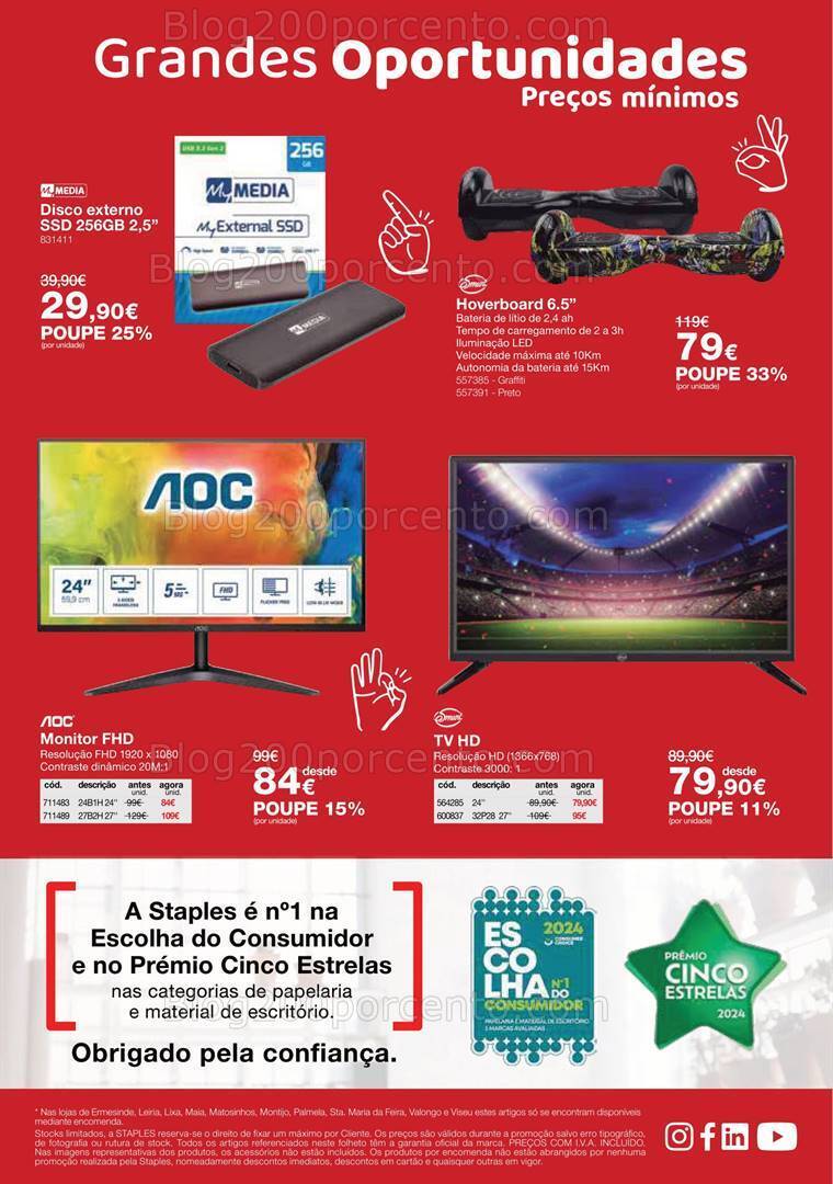 Antevisão Folheto STAPLES Promoções de 29 fevereiro a 27 março