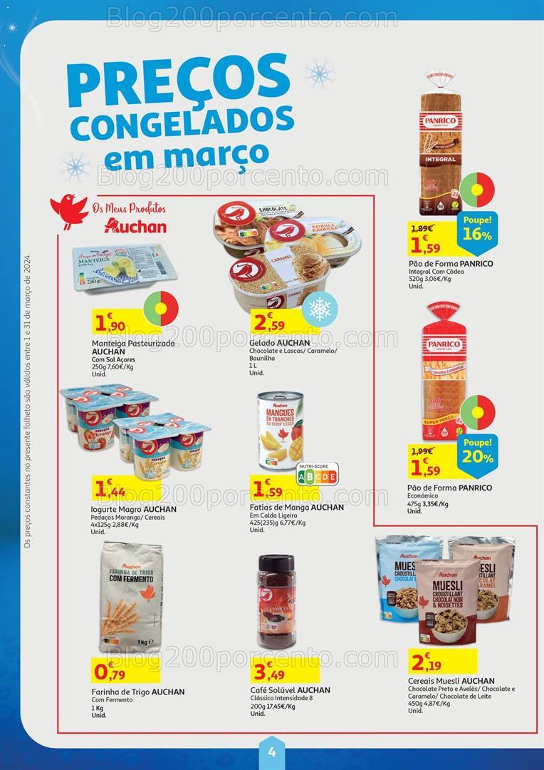 Antevisão Folheto AUCHAN Preços Congelados Promoções de 1 a 31 março