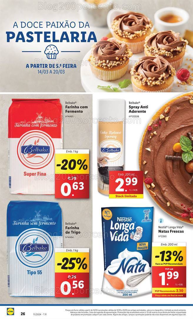 Antevisão Folheto LIDL Pastelaria e Mercearia Promoções de 14 a 20 março