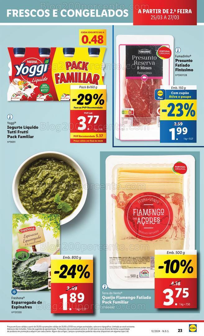 Antevisão Folheto LIDL Supermercado Promoções de 25 a 27 março