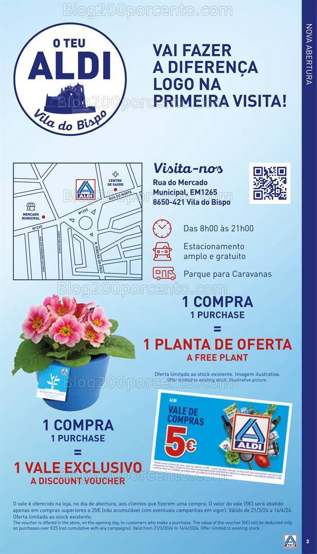 Antevisão Folheto ALDI Saldos + Aberturas Vila do Bispo Promoções de 20 a 26 março