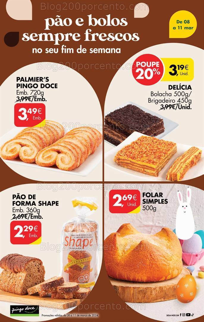 Antevisão Folheto PINGO DOCE Promoções Fim de Semana de 8 a 11 março