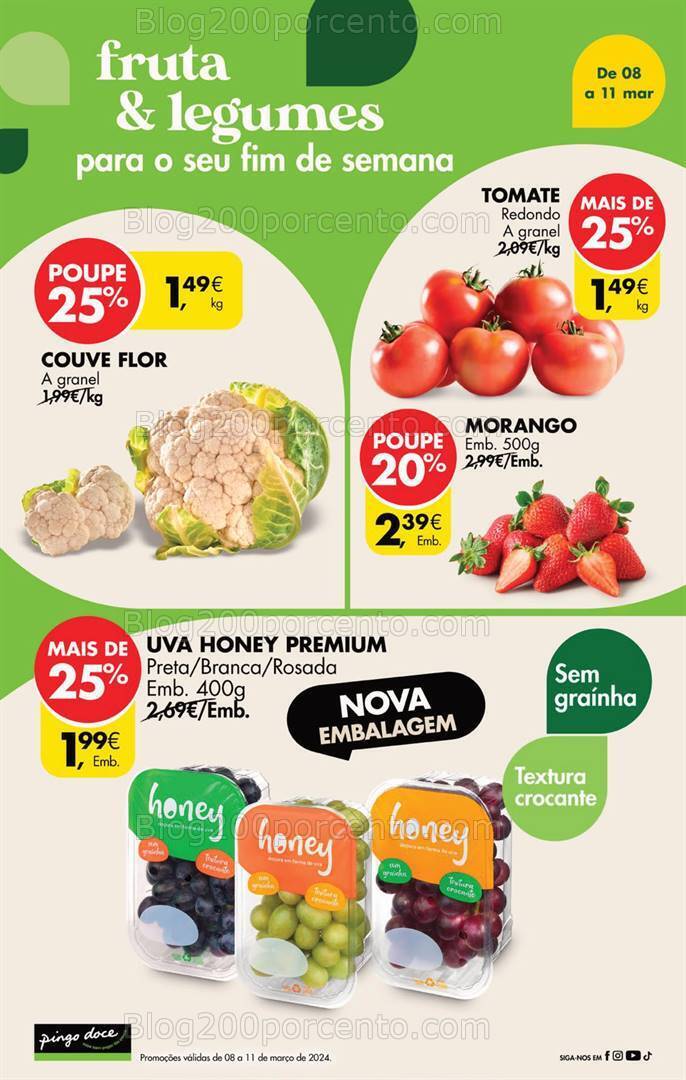 Antevisão Folheto PINGO DOCE Promoções Fim de Semana de 8 a 11 março