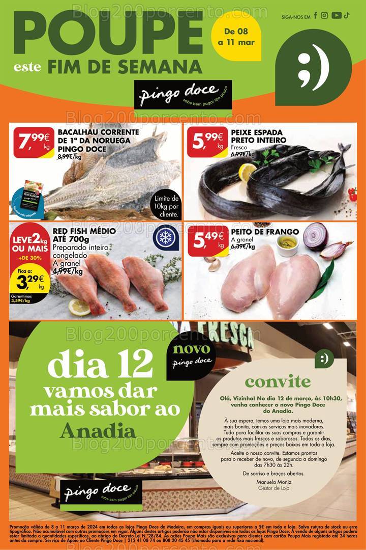 Antevisão Folheto PINGO DOCE Madeira Promoções Fim de Semana de 8 a 11 março