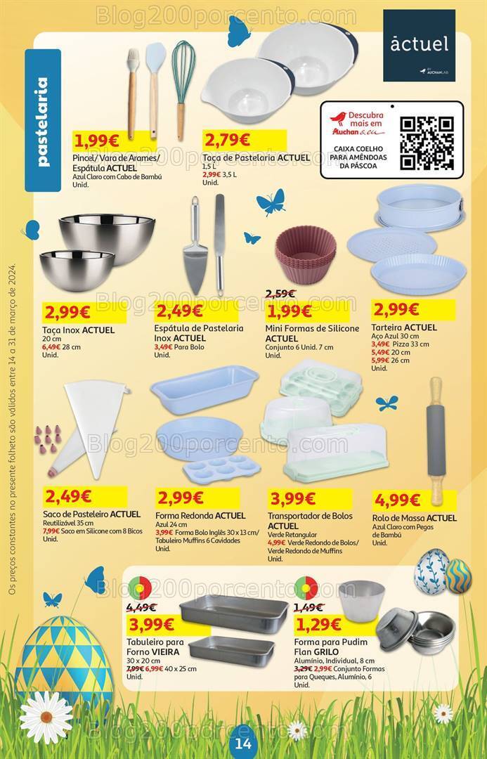 Antevisão Folheto AUCHAN Bazar Páscoa Promoções de 14 a 31 março