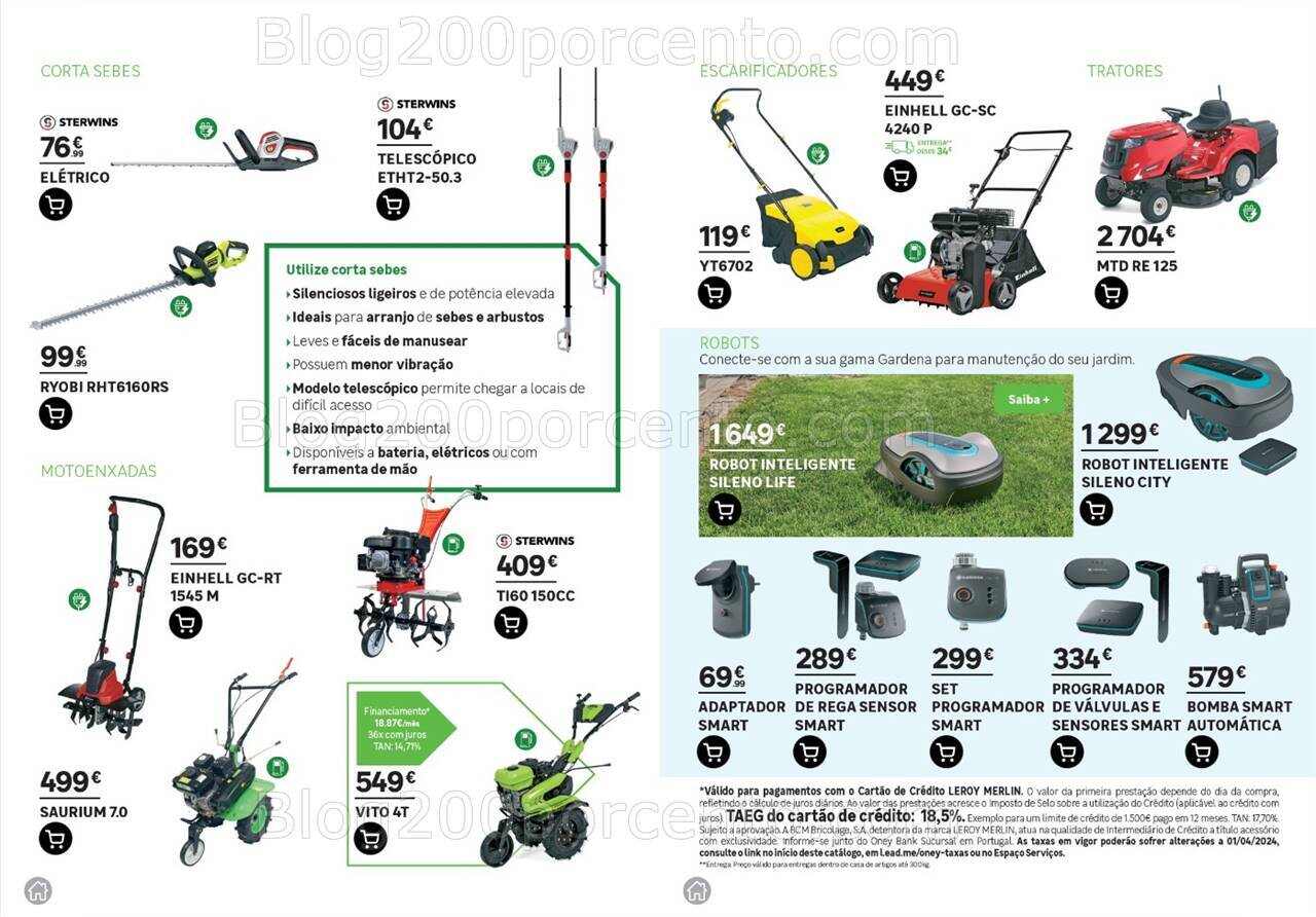 Antevisão Folheto LEROY MERLIN Catálogo Jardim Motorizados Promoções até 14 maio