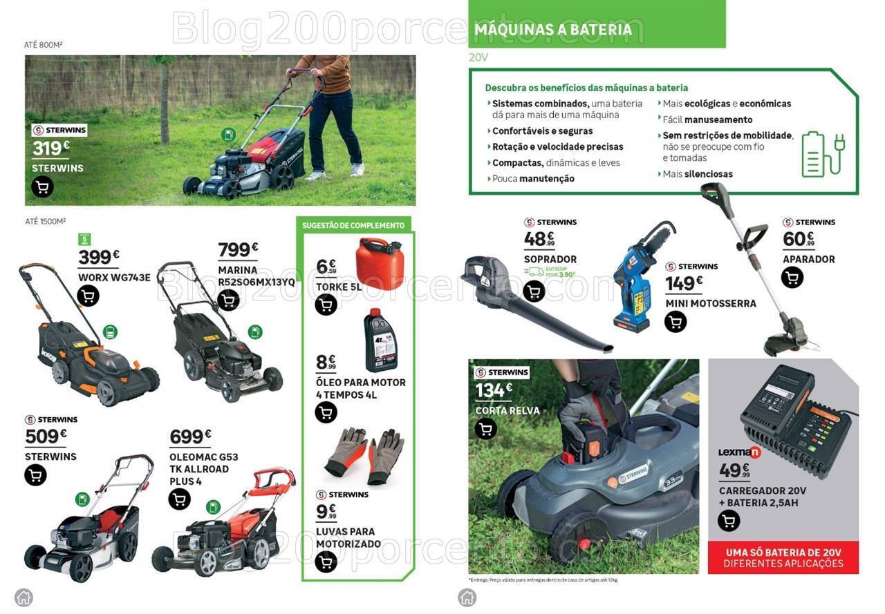 Antevisão Folheto LEROY MERLIN Catálogo Jardim Motorizados Promoções até 14 maio