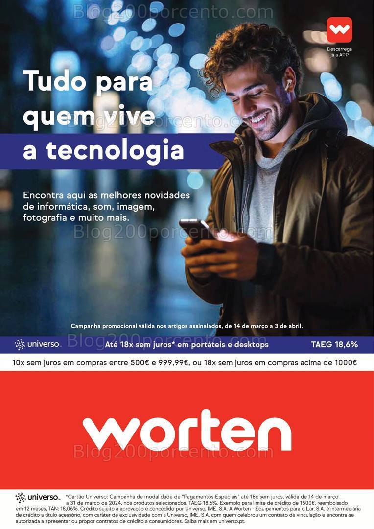 Antevisão Folheto WORTEN Tecnologia Promoções de 14 março a 3 abril