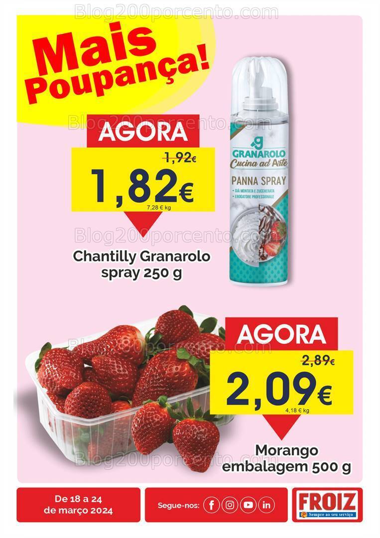 Antevisão Folheto FROIZ Extra Promoções de 18 a 24 março