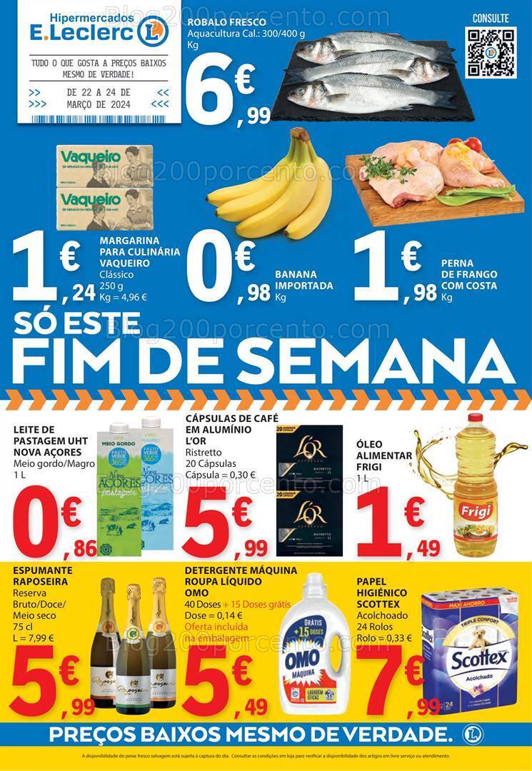 Antevisão Folheto E-LECLERC Promoções Fim de Semana - 22 a 24 março