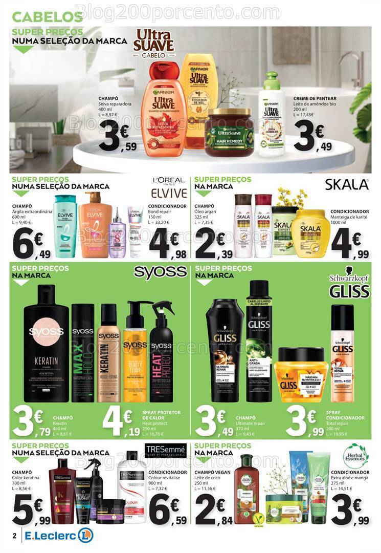 Antevisão Folheto E-LECLERC Beleza Promoções de 9 a 21 abril