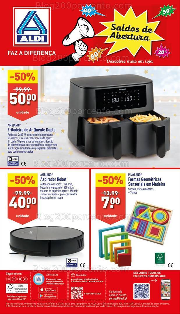 Antevisão Folheto ALDI Saldos + Aberturas Promoções de 27 março a 2 abril