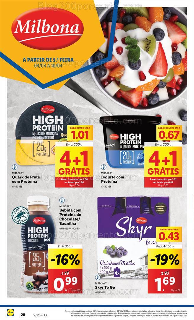 Antevisão Folheto LIDL Alimentação Saudável Promoções de 4 a 10 abril