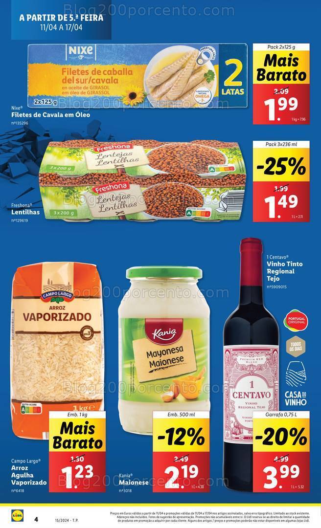 Antevisão Folheto LIDL Preços mais baixos promoções de 11 a 17 abril