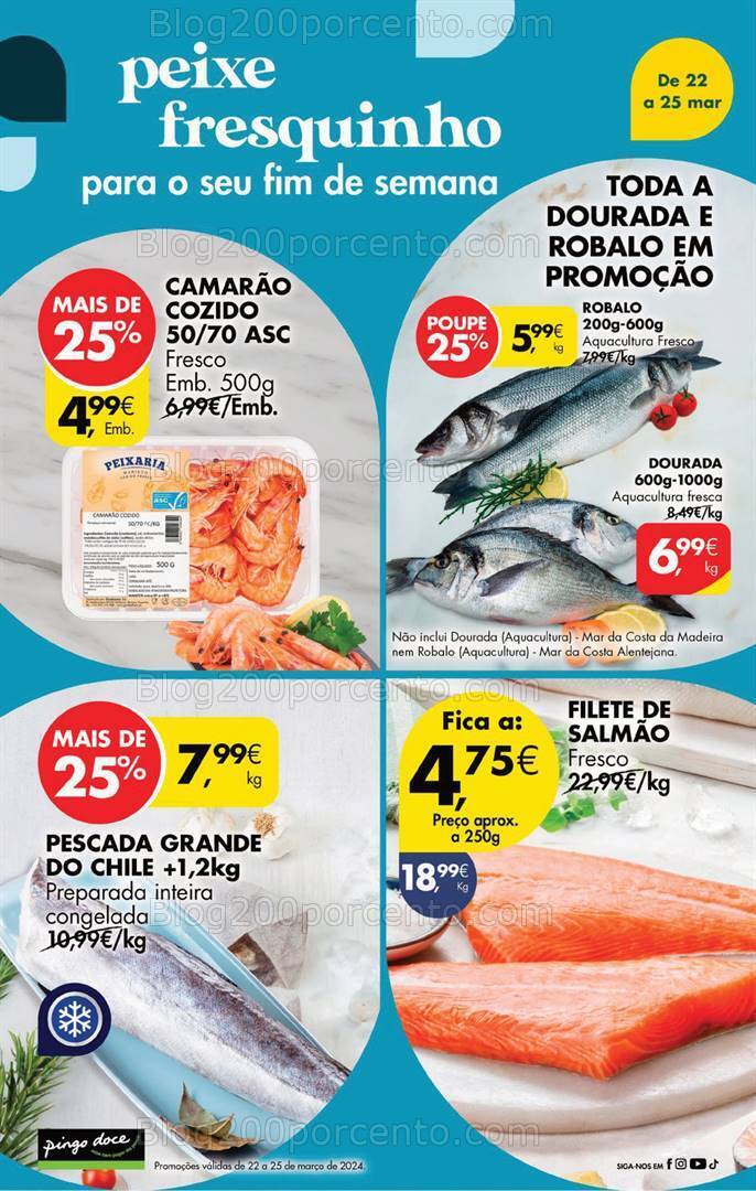 Antevisão Folheto PINGO DOCE Promoções Fim de Semana - 22 a 25 março