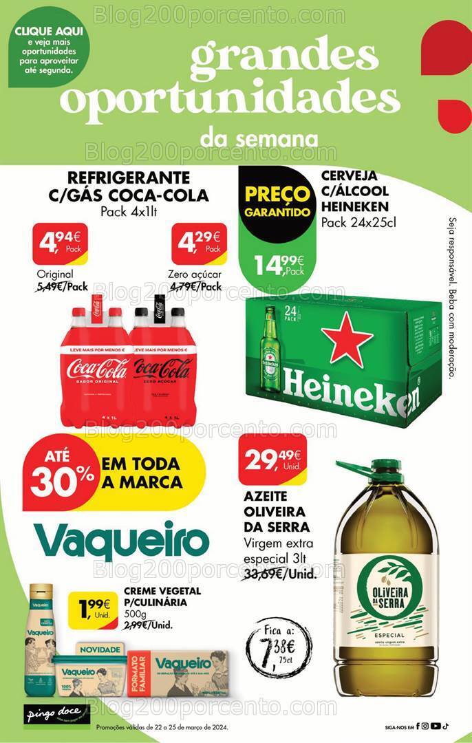 Antevisão Folheto PINGO DOCE Promoções Fim de Semana - 22 a 25 março