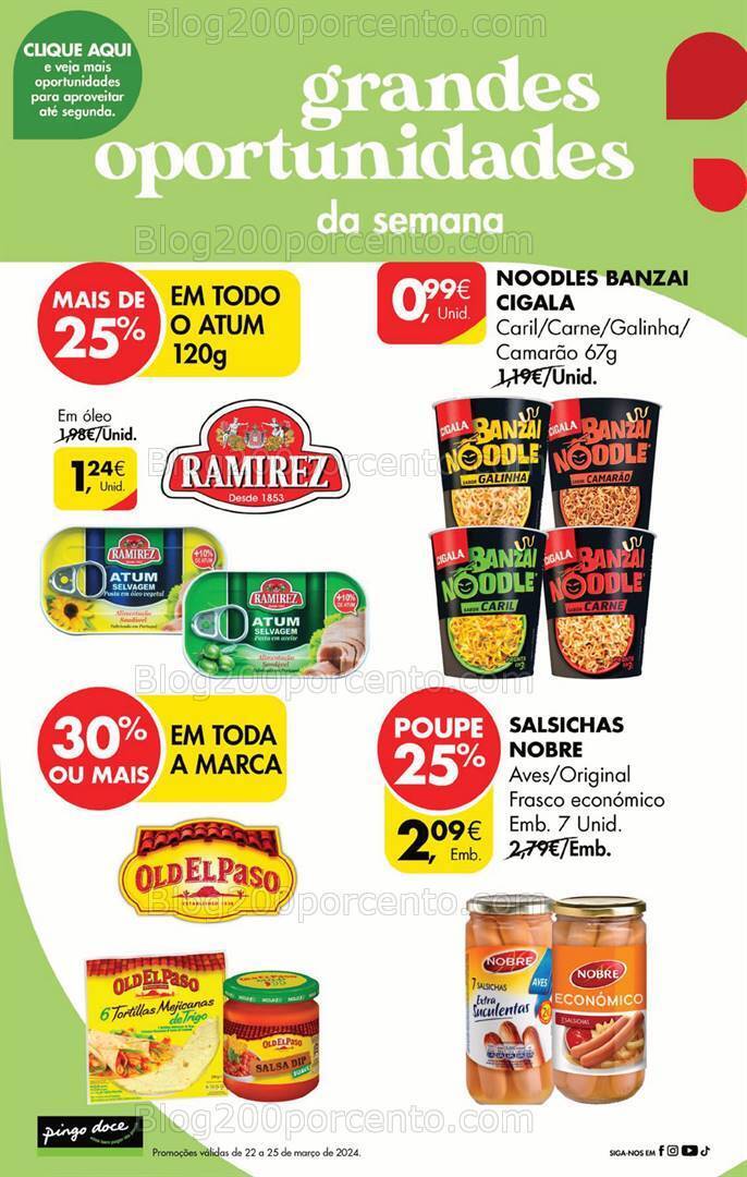 Antevisão Folheto PINGO DOCE Promoções Fim de Semana - 22 a 25 março