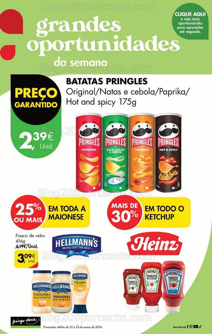 Antevisão Folheto PINGO DOCE Promoções Fim de Semana - 22 a 25 março