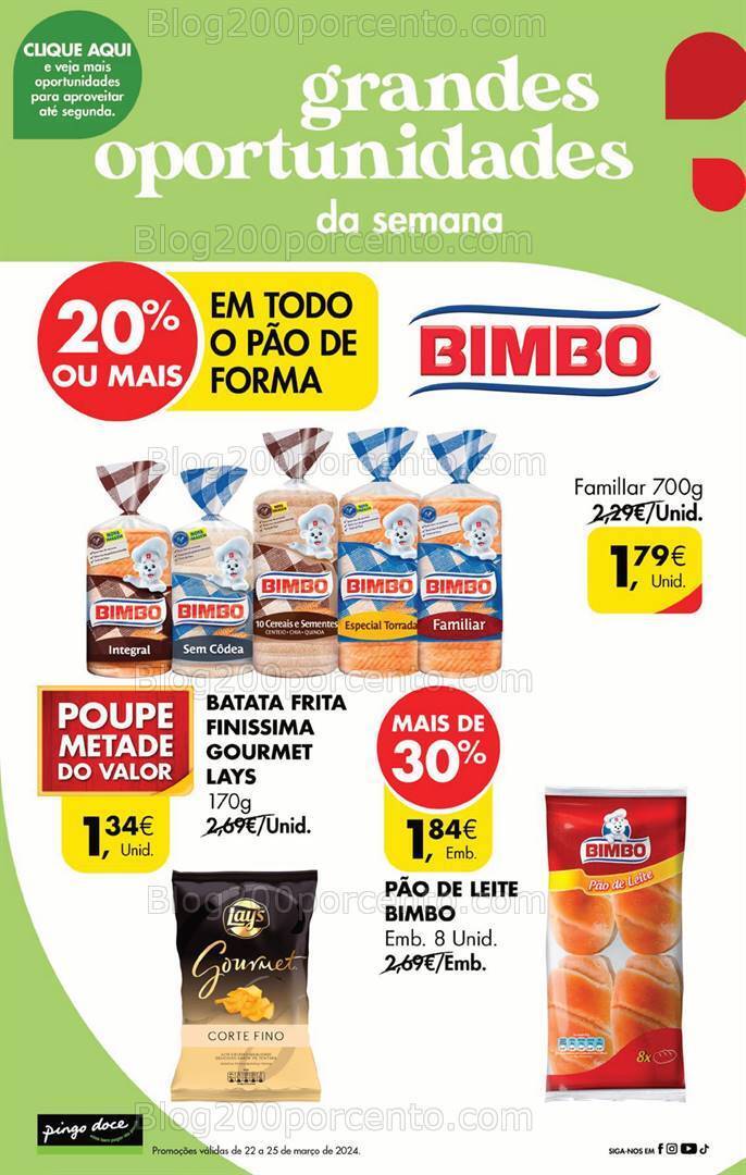 Antevisão Folheto PINGO DOCE Promoções Fim de Semana - 22 a 25 março