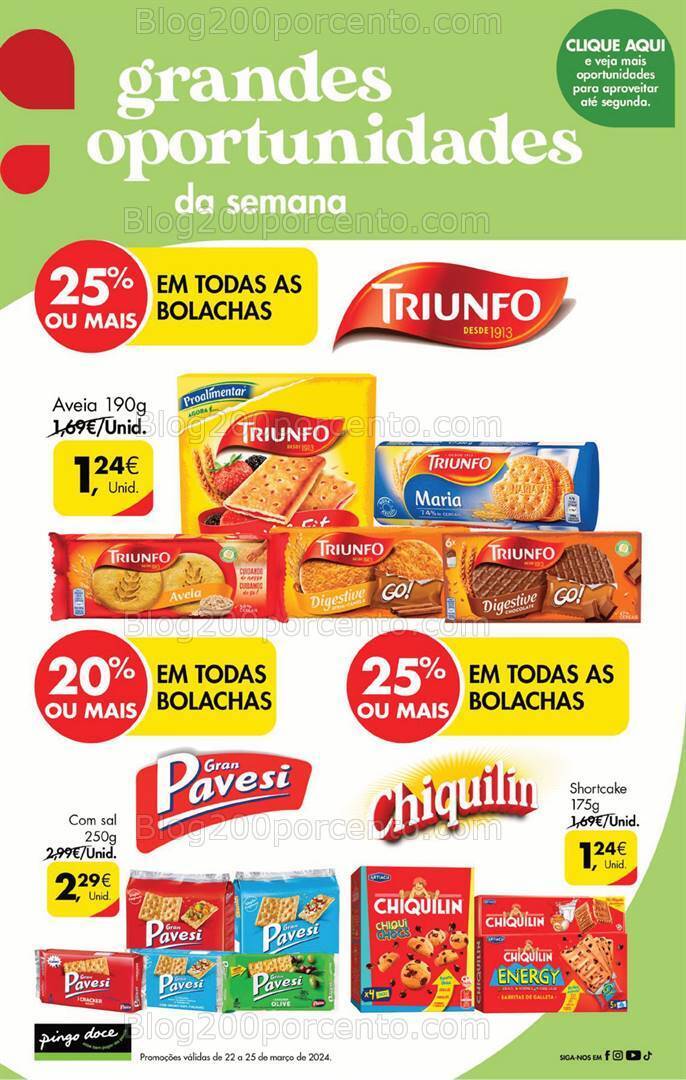 Antevisão Folheto PINGO DOCE Promoções Fim de Semana - 22 a 25 março
