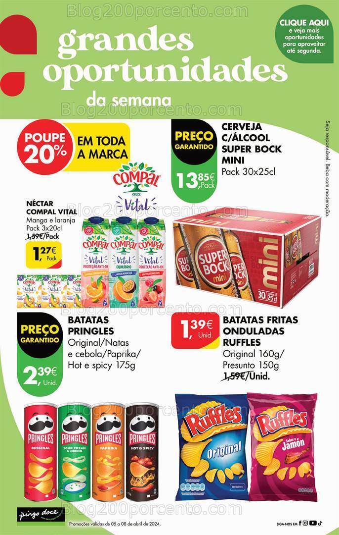 Antevisão Folheto PINGO DOCE Promoções de 5 a 8 abril