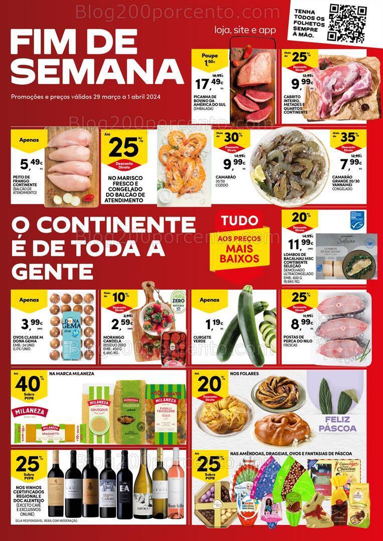 Antevisão Folheto CONTINENTE Promoções Fim de Semana - 29 março a 1 abril