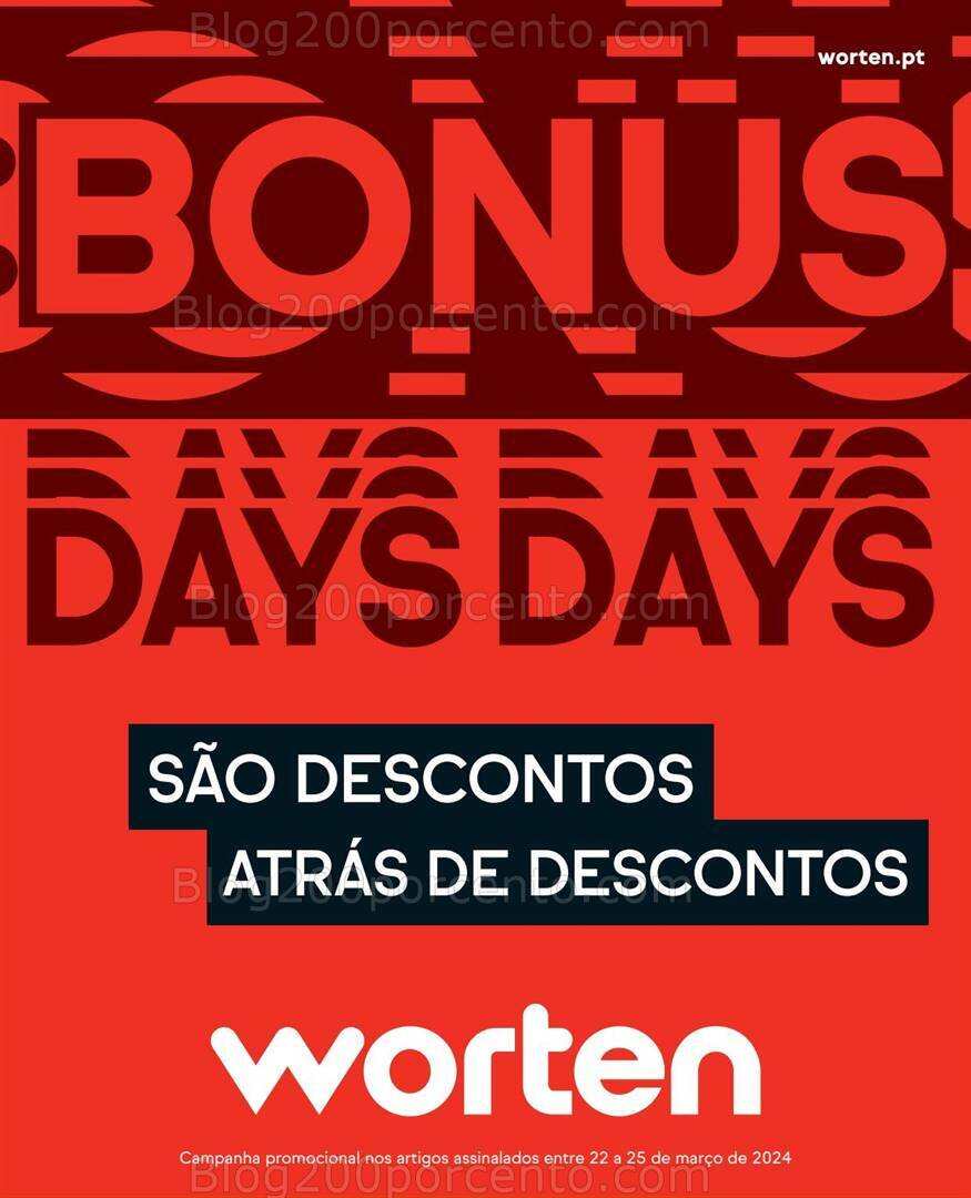 Antevisão Folheto WORTEN Promoções Fim de Semana - 22 a 25 março