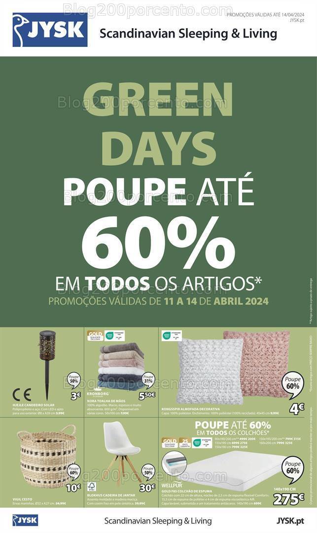 Antevisão Folheto JYSK Extra Promoções de 11 a 14 abril