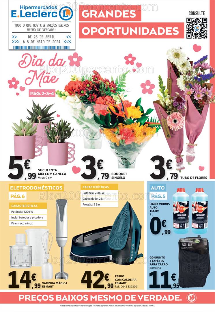 Antevisão Folheto E-LECLERC Bazar + Dia da Mãe Promoções de 25 abril a 8 maio