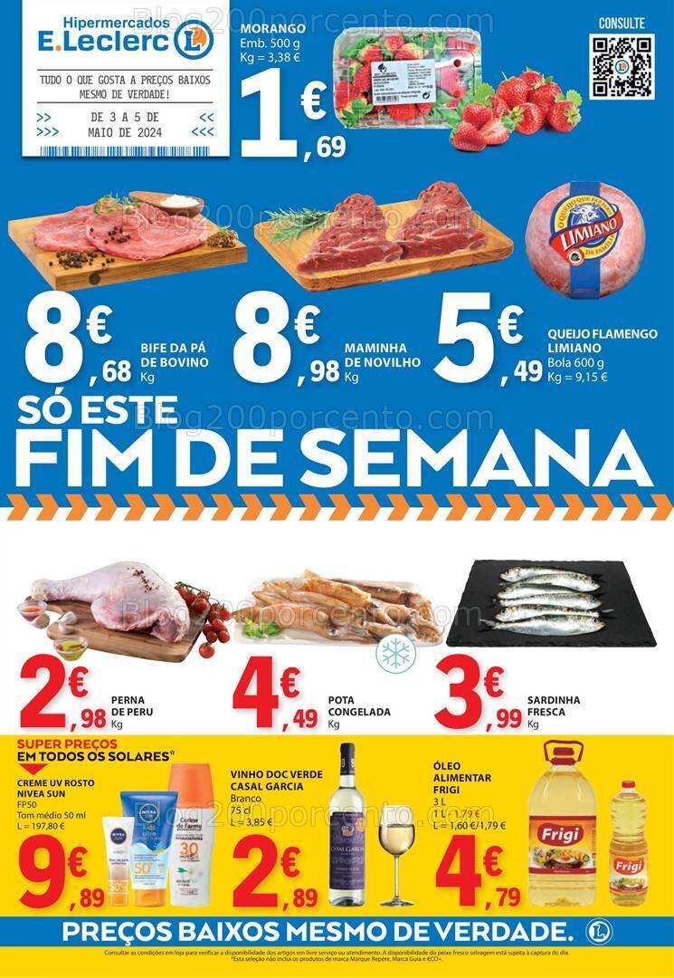 Antevisão Folheto E-LECLERC Promoções Fim de Semana - 3 a 5 maio