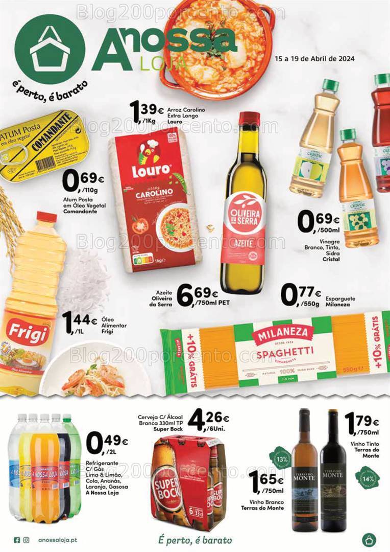Antevisão Folheto A NOSSA LOJA Promoções de 15 a 19 abril