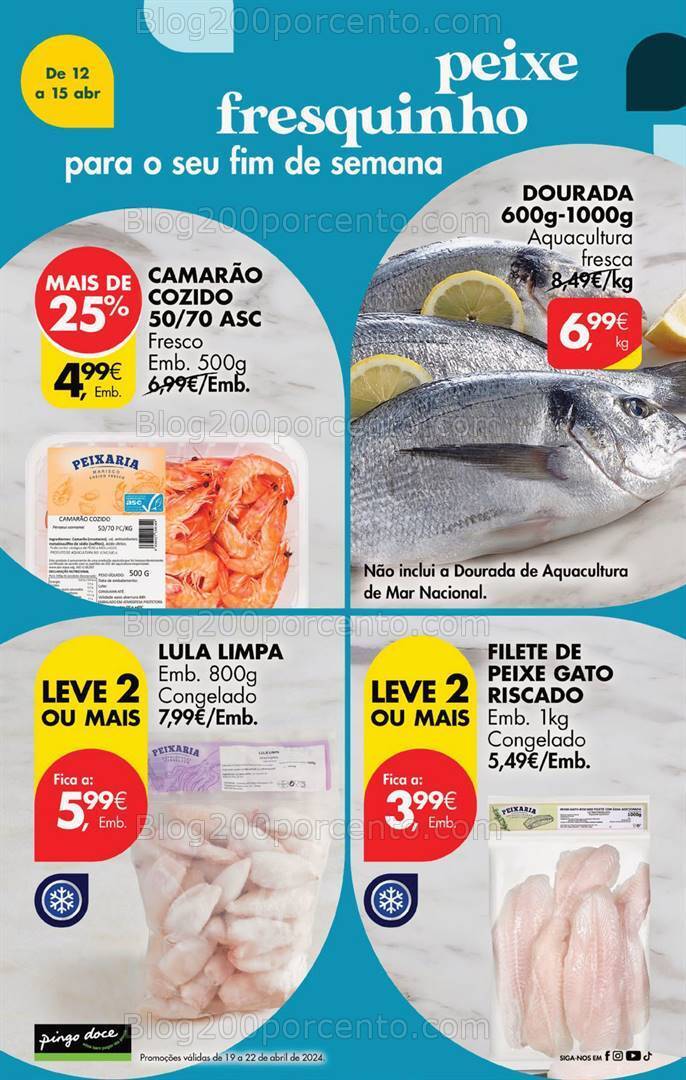 Antevisão Folheto PINGO DOCE Promoções Fim de Semana - 19 a 22 abril