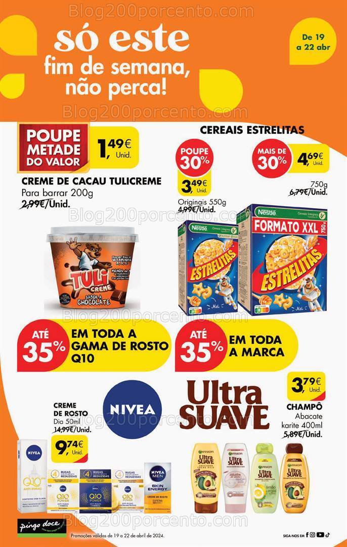 Antevisão Folheto PINGO DOCE Promoções Fim de Semana - 19 a 22 abril