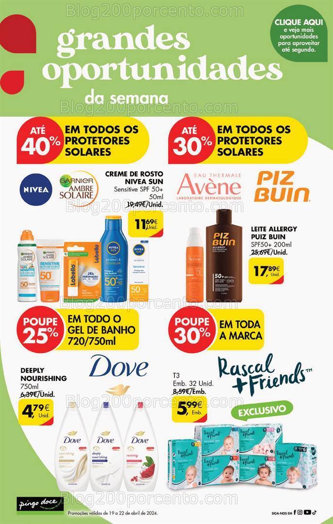 Antevisão Folheto PINGO DOCE Promoções Fim de Semana - 19 a 22 abril