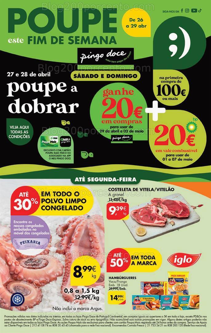 Antevisão Folheto PINGO DOCE Promoções de 26 a 29 abril