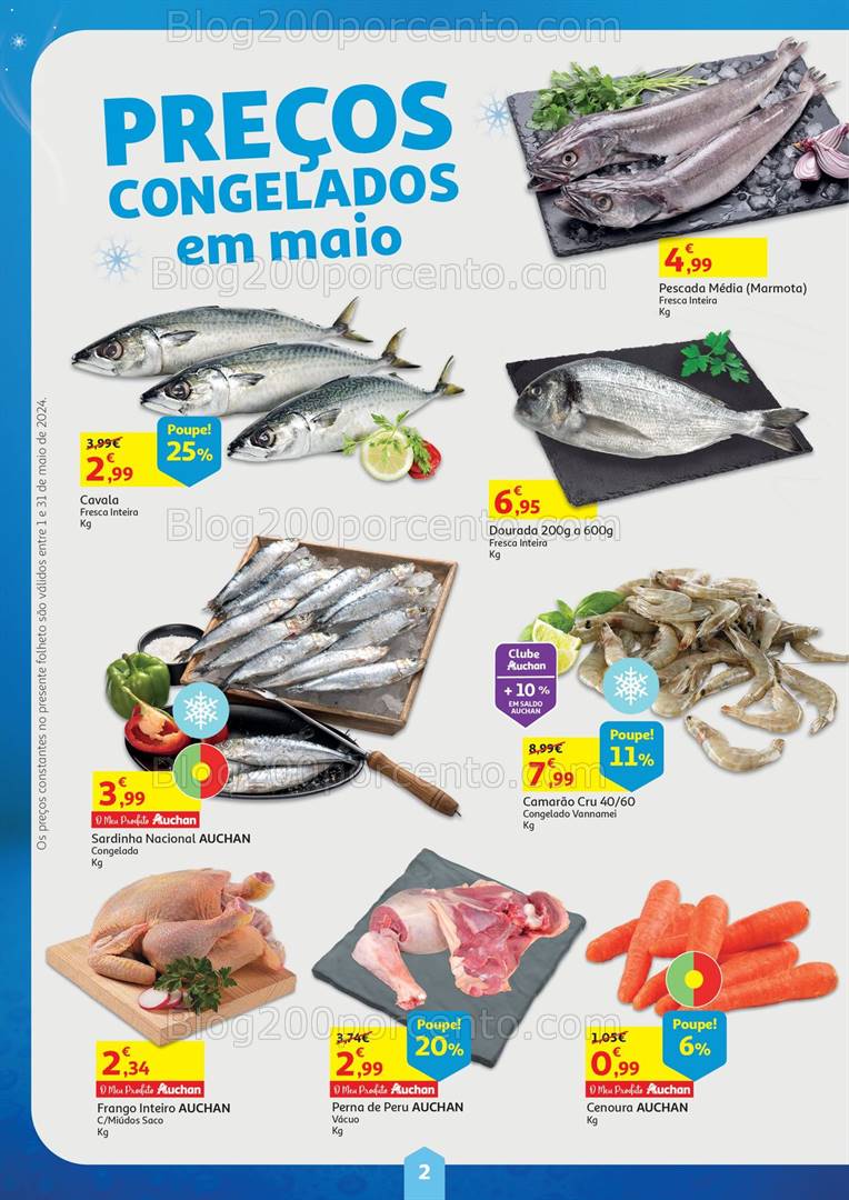 Antevisão Folheto AUCHAN Preços Congelados Promoções de 1 a 31 maio