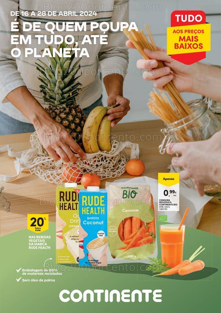 Antevisão Folheto CONTINENTE Alimentação Saudável Promoções de 16 a 28 abril