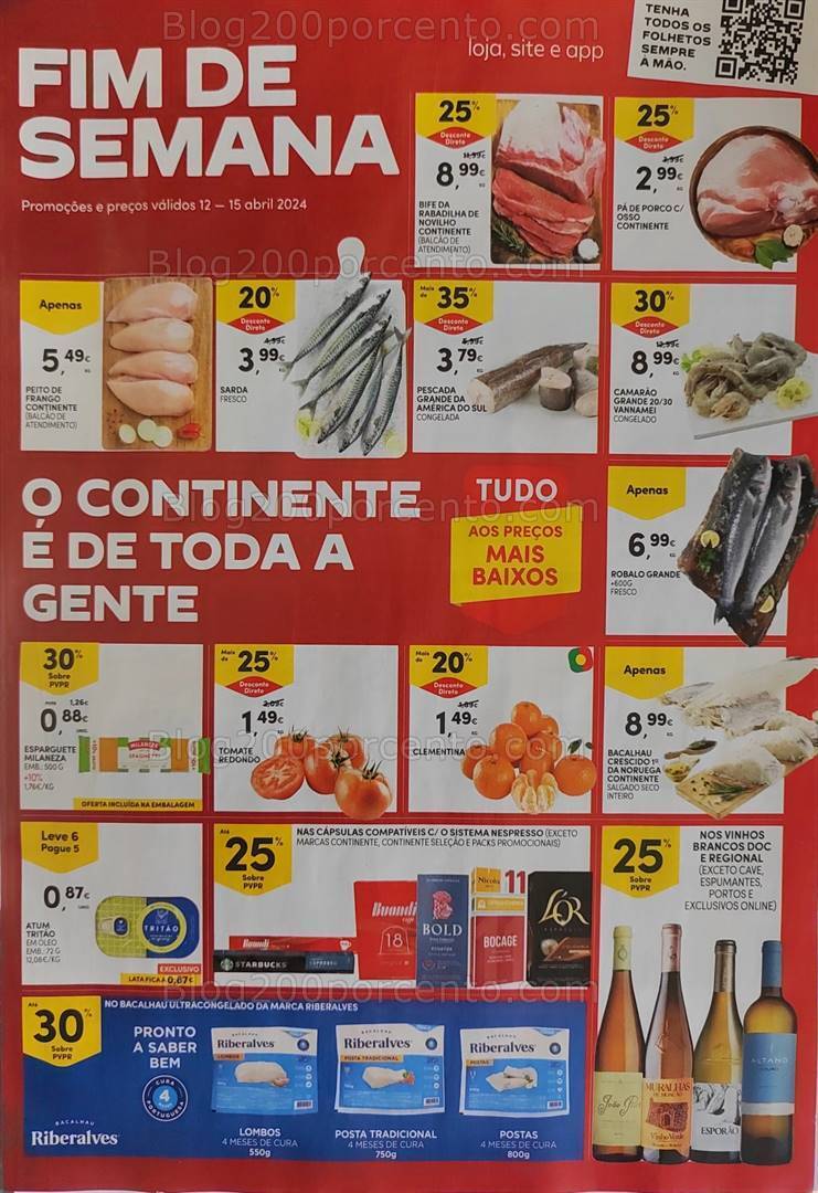Antevisão Folheto CONTINENTE Promoções Fim de Semana - 12 a 15 abril