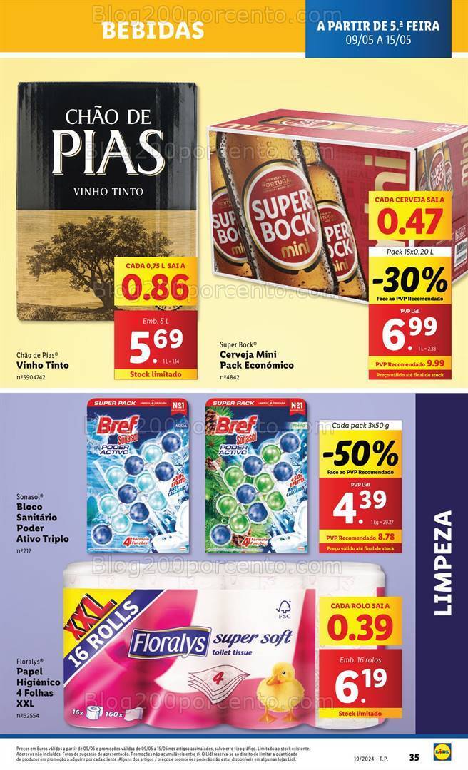 Antevisão Folheto LIDL Supermercado Promoções de 9 a 15 maio