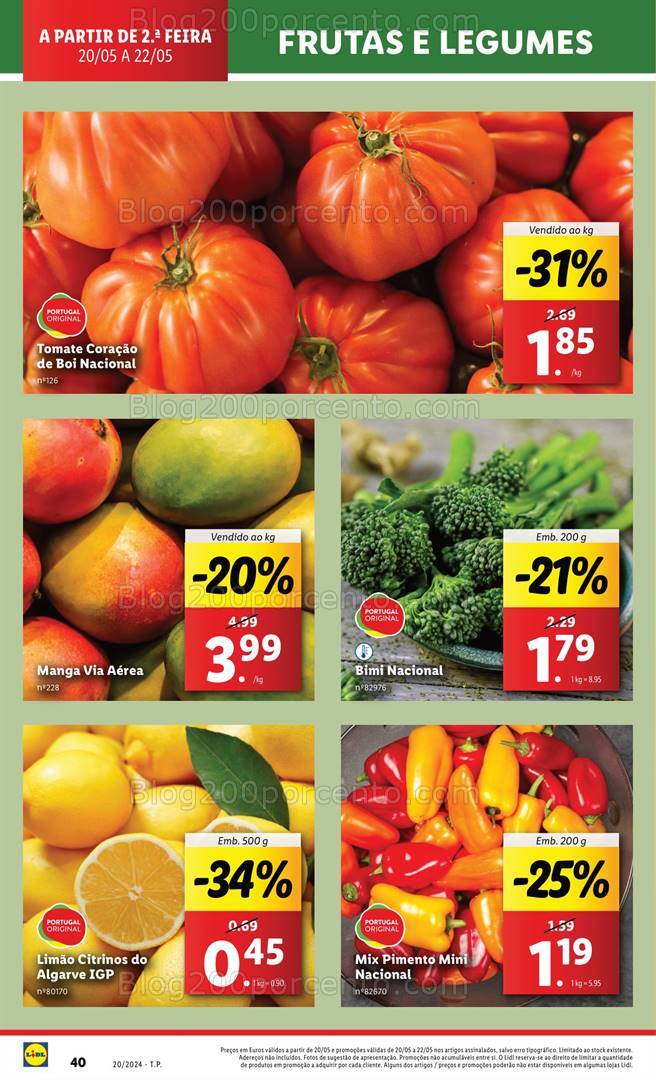 Antevisão Folheto LIDL Supermercado Promoções de 20 a 22 maio