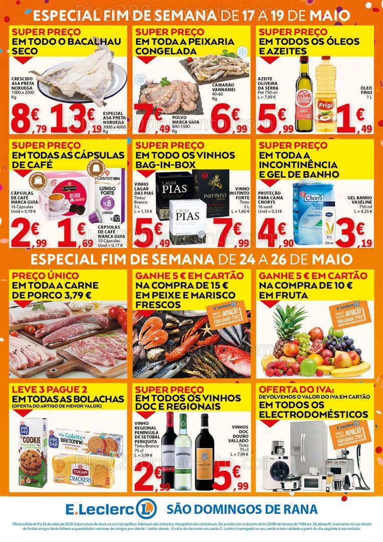 Antevisão Folheto E-LECLERC Aniversário Promoções de 9 a 26 maio