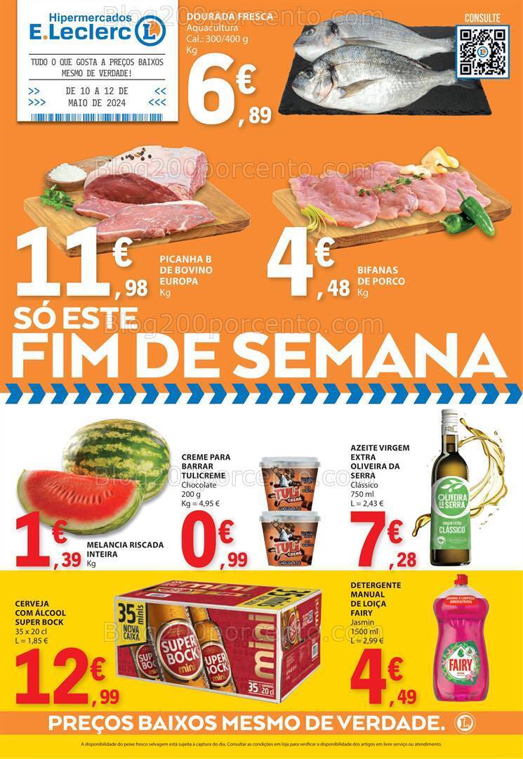 Antevisão Folheto E-LECLERC Promoções Fim de Semana - 10 a 12 maio