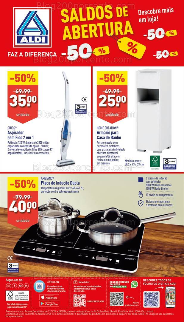Antevisão Folheto ALDI Bazar Abertura Promoções de 22 a 28 maio