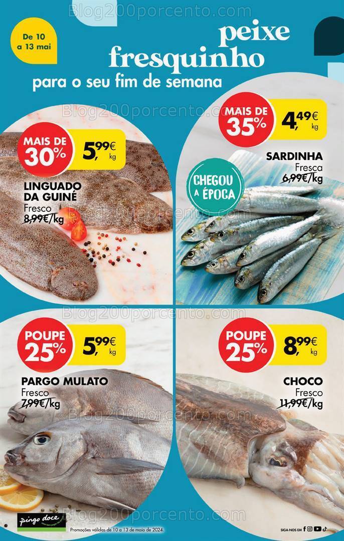Antevisão Folheto PINGO DOCE Promoções Fim de Semana - 10 a 13 maio
