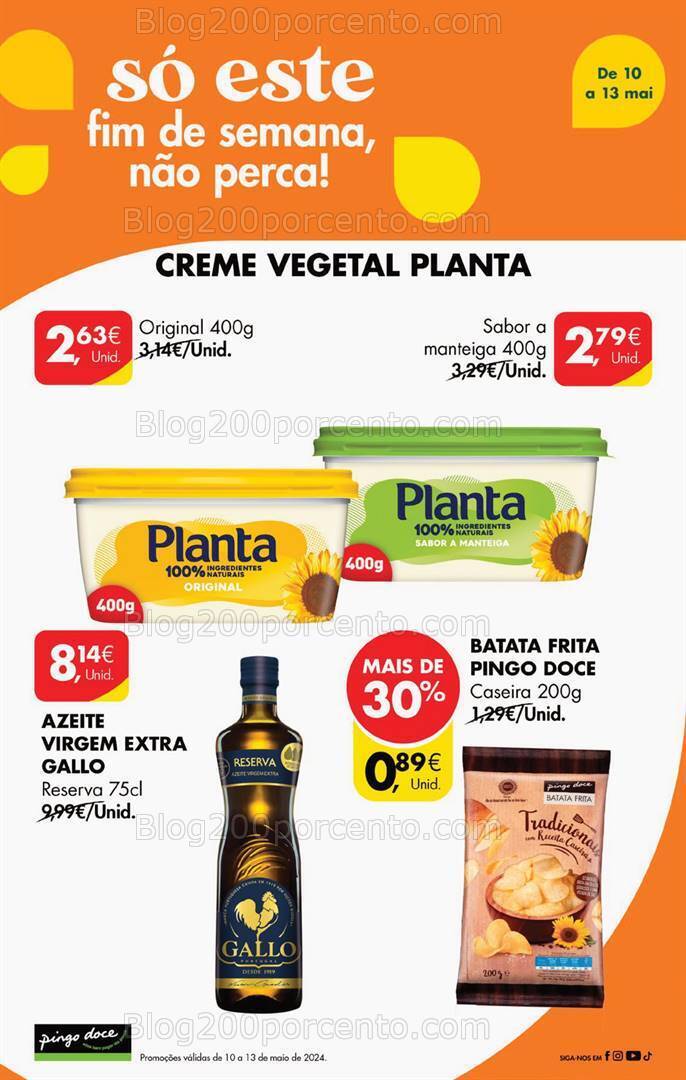 Antevisão Folheto PINGO DOCE Promoções Fim de Semana - 10 a 13 maio