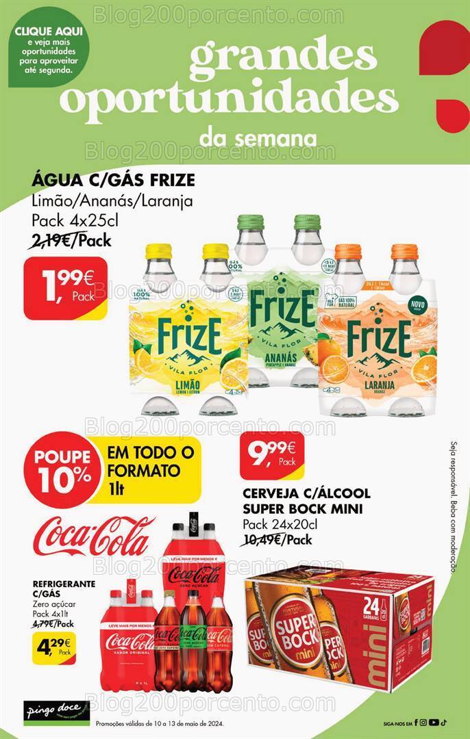 Antevisão Folheto PINGO DOCE Promoções Fim de Semana - 10 a 13 maio