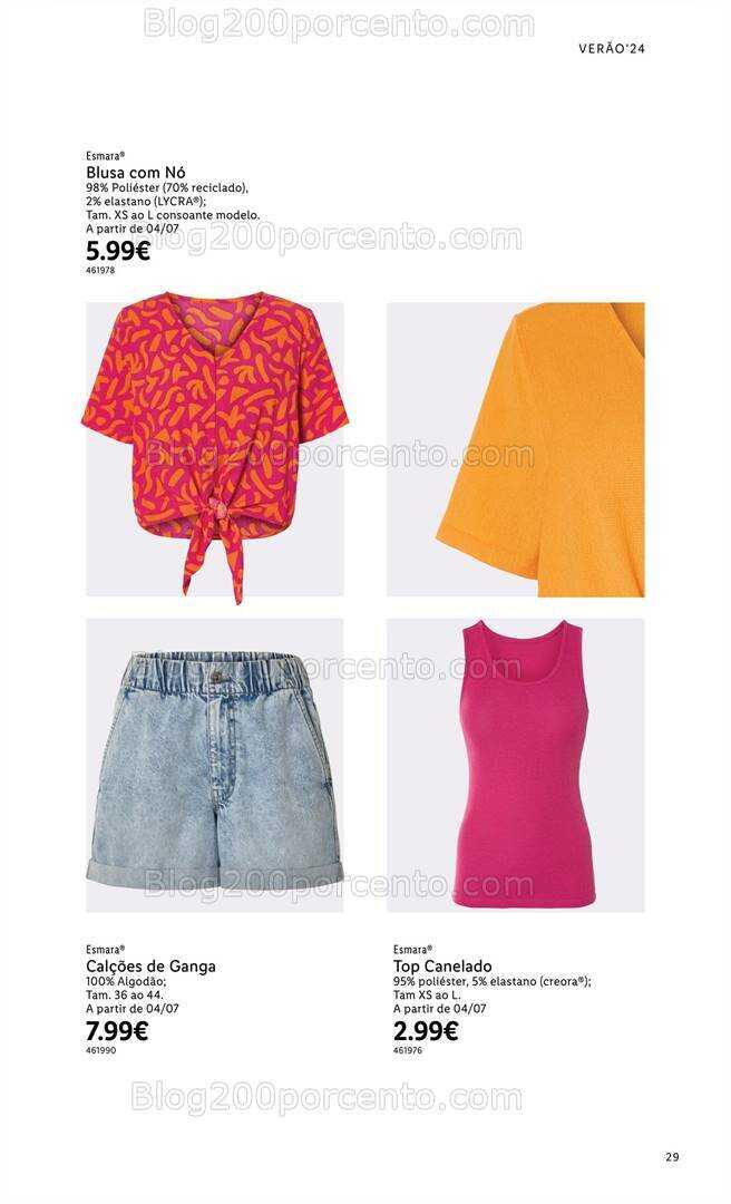 Antevisão Folheto LIDL Especial Esmara Moda Verão Promoções a partir de 3 junho