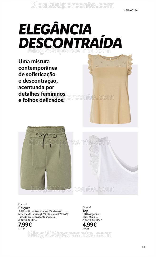 Antevisão Folheto LIDL Especial Esmara Moda Verão Promoções a partir de 3 junho