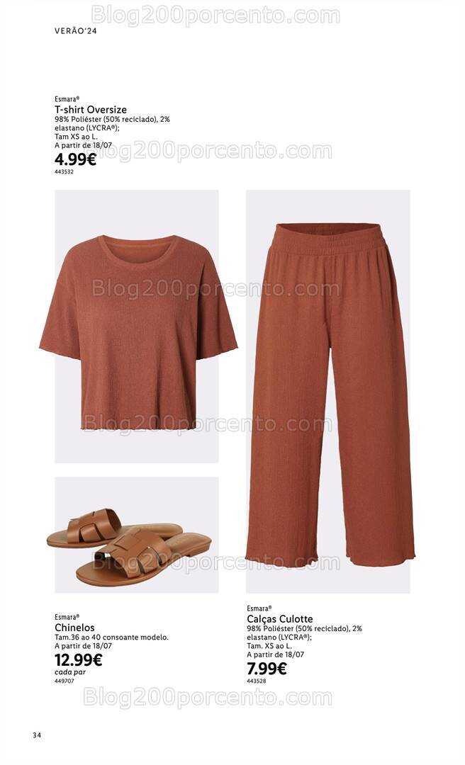 Antevisão Folheto LIDL Especial Esmara Moda Verão Promoções a partir de 3 junho