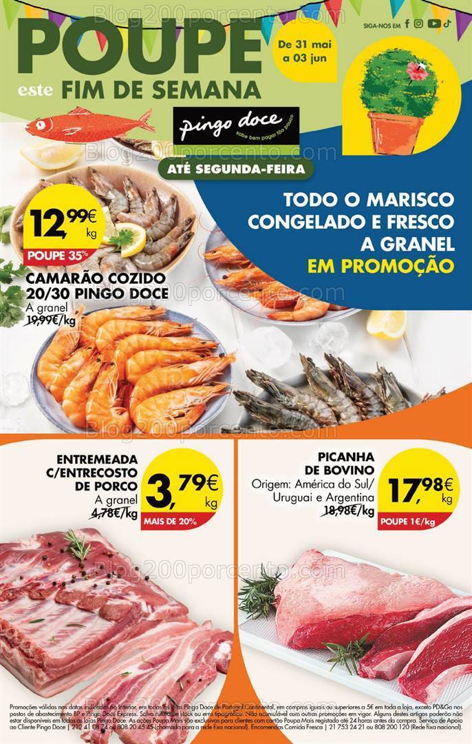 Antevisão Folheto PINGO DOCE Promoções Fim de Semana - 31 maio a 3 junho